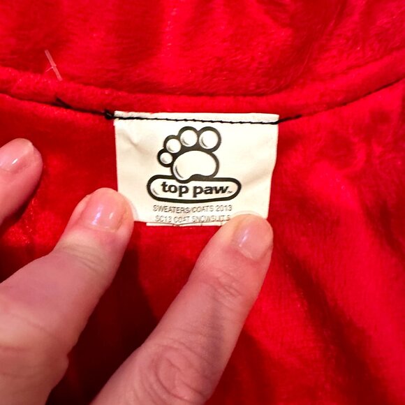 Top Paw Red & Black Fleece-Lined Dog Snowsuit Coat Size Small - Picture 5 of 9